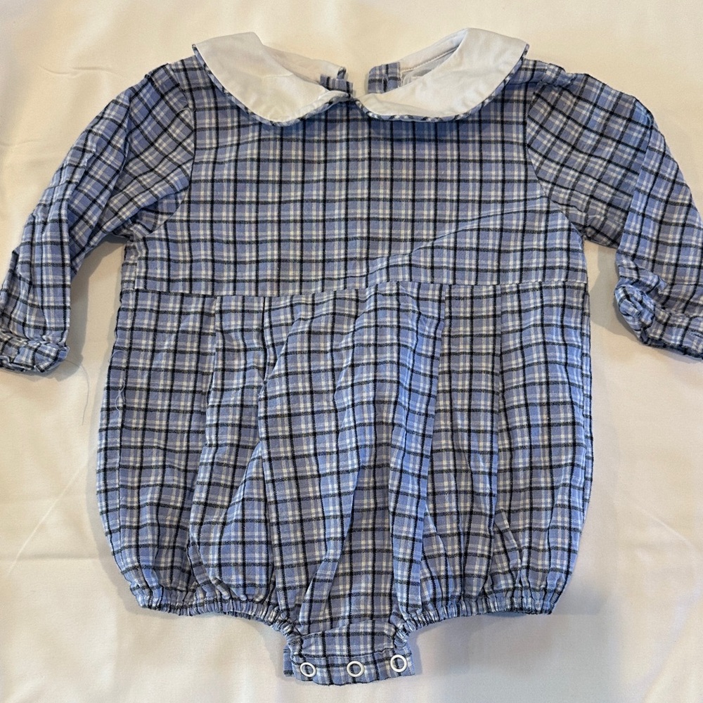 Adorable Blue Checkered Kids Bodysuit